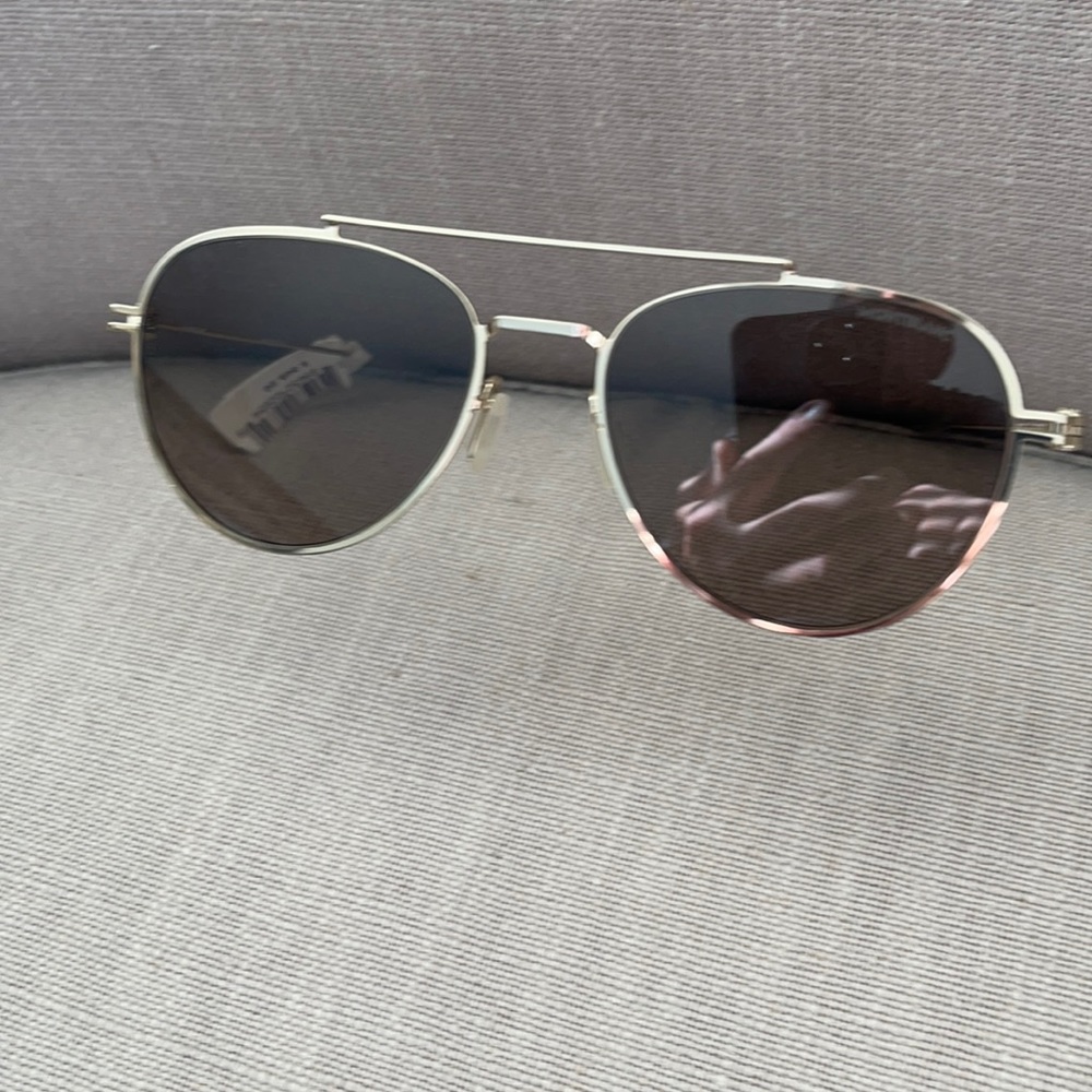 Mont Blanc w case in leather.  Gold frames w brown lense.